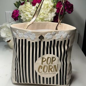 Kate Spade Cream and Black Popcorn Tote